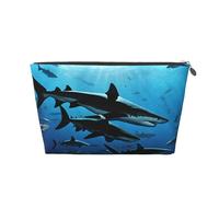 Hammerhead Sharks Leather Travel Wash Bag, A Fashionable and Practical Makeup Organizer