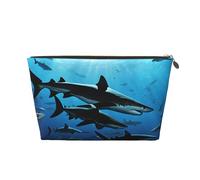 Hammerhead Sharks Leather Travel Wash Bag, A Fashionable and Practical Makeup Organizer