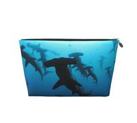 Hammerhead Sharks Leather Travel Wash Bag, Stylish and Durable, Easy to Carry