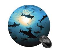 Hammerhead Sharks Mouse Pad Funny Round Mousepad Anti-Slip Rubber Mouse Mat Laptop Desk Accessories 7.8 X 7.8 Inch for Office and Home Use