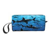 (Hammerhead Sharks) Print Compact Travel Pouch - Lightweight Handheld Organizer, 600d Oxford Fabric & Foam Padding, Gym Essentials
