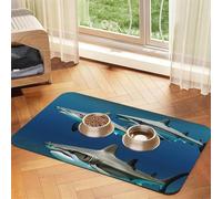 Hammerhead Sharks Print Pet Food Mat Absorbent Non Slip PU Leather Feeding Mat for Dogs Cats Rubber Bottom