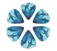 Hammerhead Sharks Printed Guitar Picks -6 Pcs Guitar Picks Plectrum,Guitar Accessories,Electric Guitar Pick, Bass & Ukulele 0.96mm