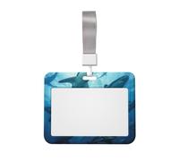 Hammerhead Sharks Printed ID Badge Holder with Lanyard, Clear Plastic Badge Holder for Work, School, Hospital, Security - Water Resistant & Dirt Proof