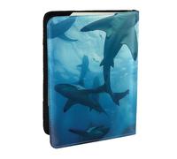 Hammerhead Sharks Printed Passport Holder - 6.5 x 4.5 Inch RFID Blocking Travel Wallet,Stylish Passport Cover,Lightweight Document Organizer for Cards