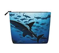 Hammerhead Sharks Single Layer Linen Like Makeup Bag, Lightweight and Cute, Easy to Use