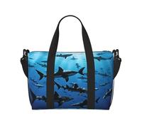 (Hammerhead Sharks) Waterproof Lightweight Hand Travel Bag - Large Carry-On for 3-5 Day Trips | Air Travel, Sports, Weekend Use | Men & Women (1-Pack)