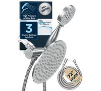 HammerHead Showers ALL METAL Dual Shower Head Combo - CHROME - 8 Inch Rainfall High Flow Shower Head & 3-Flow Handheld Shower Head High Pressure with
