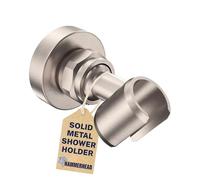 HammerHead Showers® ALL METAL Handheld Shower Head Holder Wall Mount - BRUSHED NICKEL - Adjustable Screw Mounted Shower Wand Holder with Pivot Ball - Shower Hose Holder Fits Most Handheld Shower Heads