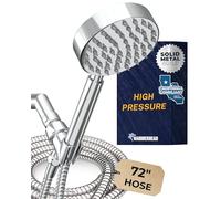 Hammerhead Showers® All Metal Low Flow Handheld Shower Head with Hose and Brass Holder - Chrome - Water Saving 1.75 GPM Detachable Shower Head - Adjustable Shower Wand Bracket & 6ft Hose