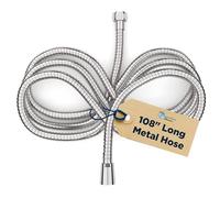 HammerHead Showers® Solid Metal 9 ft Shower Hose - CHROME - Extra Long 108” Attachment for Handheld Shower Head - Shower Hose Replacement