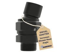 HammerHead Showers® Solid Metal Shower Head Swivel Ball Adapter, Matte Black | Adjustable Pivot Ball To Adjust Showerhead Angle | Universal Connector Joint Fits Fixed, Hand Held & Rain Shower Heads