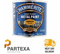 Hammerite 011 Smooth Metal Paint Yellow 250mL 5084874