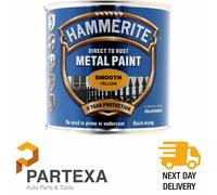 Hammerite 011 Smooth Metal Paint Yellow 250mL 5084874