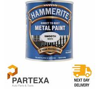 Hammerite 167 Hammered Metal Paint Smooth White 750mL 5092956