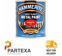 Hammerite 322 Hammered Metal Paint Smooth Red 750mL 5092824