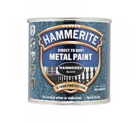 Hammerite 5084792 Direct To Rust Hammered Finish Metal Paint Black 250Ml