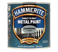 Hammerite 5084801 Direct to Rust Hammered Finish Metal Paint Silve...