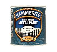 Hammerite 5084839 Direct to Rust Hammered Finish Metal Paint White 2.5 Litre