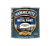 Hammerite HFW25L Direct to Rust Hammered Finish Metal Paint White 2.5 Litre