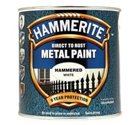 Hammerite HFW25L Direct to Rust Hammered Finish Metal Paint White 2.5 Litre