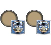 Hammerite 5084847 Direct to Rust Metal Paint - Smooth Gold Finish 250ML (Pack of 2)