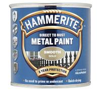 Hammerite 5084847 Direct To Rust Smooth Finish Metal Paint Gold 250Ml