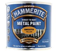 Hammerite Direct to Rust Smooth Yellow Metal Paint - 250ML