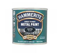 Hammerite Direct to Rust Satin Finish Metal Paint Black 250ml