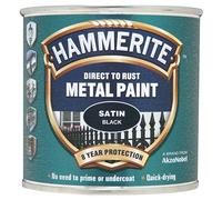 Hammerite Direct to Rust Satin Finish Metal Paint Black 250ml