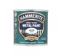 Hammerite SAFW250 Direct to Rust Satin Finish Metal Paint White 250ml