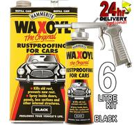 Hammerite 6litre Black Refill WaxOyl Rust Eliminator Proof Prevention + Gun