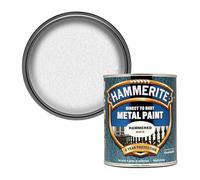 Hammerite Direct to Rust Hammered Metal Paint, Multi-Surface Interior & Exterior Paint, Primer Undercoat & Topcoat in One, Protective Finish for Railings, 750ml (White, 1 Set Of Tin)