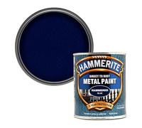 Hammerite Direct to Rust Hammered Metal Paint, Multi-Surface Interior & Exterior Paint, Primer Undercoat & Topcoat in One, Protective Finish for Railings, 750ml (Blue, 1 Set Of Tin)