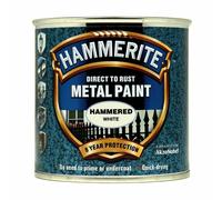 Hammerite Direct To Rust Hammered White 250ml Quick Drying Metal Paint