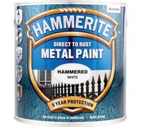 Hammerite Direct to Rust Hammered White Metal Paint - 2.5LTR