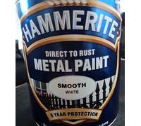 Smoothrite White Direct TO Rust Gloss Paint 750ml Tin White 750ml
