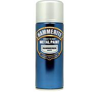 Hammerite Direct to Rust Metal Paint Aerosol Hammered Finish 400ML White