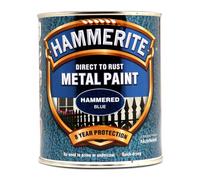 ICI Hammerite 5092938 Direct to Rust Metal Paint - Hammered Blue Finish 750ML