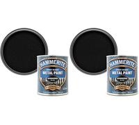 Hammerite Direct to Rust Metal Paint - Hammered Black Finish 750ML (Pack of 2)