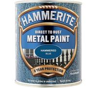 Hammerite Direct To Rust Metal Paint Hammered Blue Finish Quick Dry 750Ml Tin