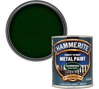 Hammerite Direct to Rust Metal Paint Hammered Dark Green Quick Drying 750ml
