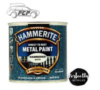 HAMMERITE Direct To Rust Metal Paint HAMMERED White 250ml