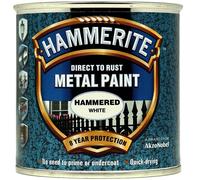 Hammerite HFW25L Direct to Rust Hammered Finish Metal Paint White 2.5 Litre