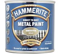 Hammerite Direct to Rust Metal Paint | Quick Drying | No Primer or Undercoat Needed | Up to 8 Years Rust Protection | Smooth Gold | 250ml