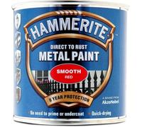 Hammerite Direct to Rust Metal Paint | Quick Drying | No Primer or Undercoat Needed | Up to 8 Years Rust Protection | Smooth Red | 250ml