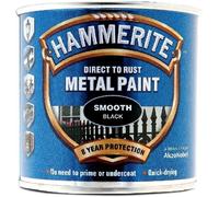 Hammerite Direct to Rust Metal Paint - Smooth Black Finish 250ML 5084863