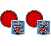Hammerite Direct to Rust Metal Paint - Smooth Red Finish 250ML (Pack of 2)