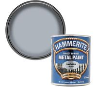 Hammerite Direct to Rust Metal Paint - Smooth Silver Finish 750ML