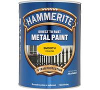 Hammerite 5084877 042 Hammered Metal Paint, 2.5 Liter, Smooth Yellow